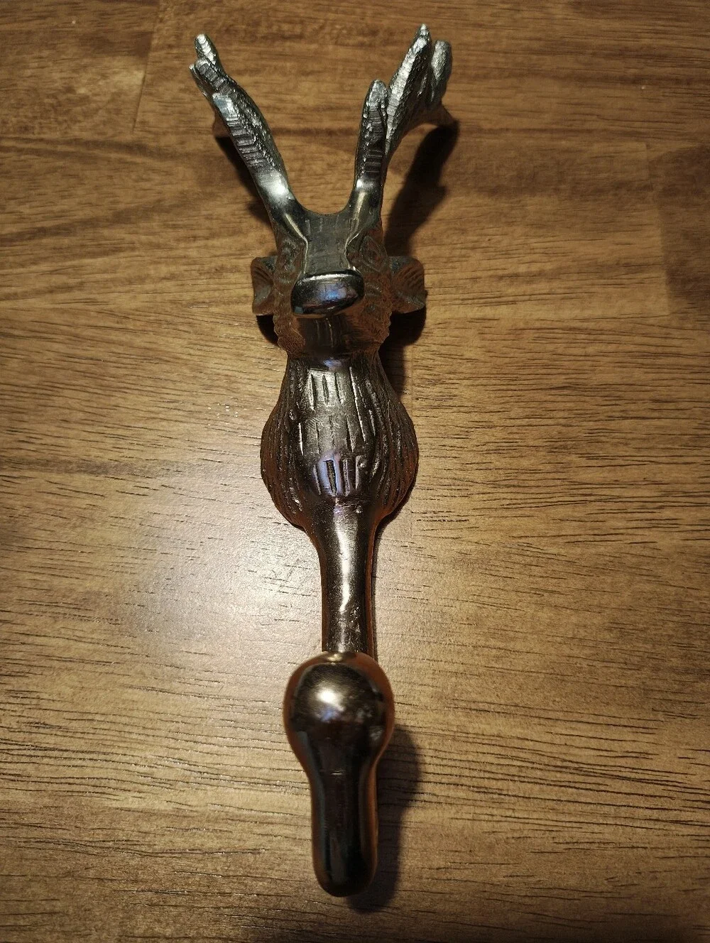 Antler Deer Wall Hook in Antique Silver Finish